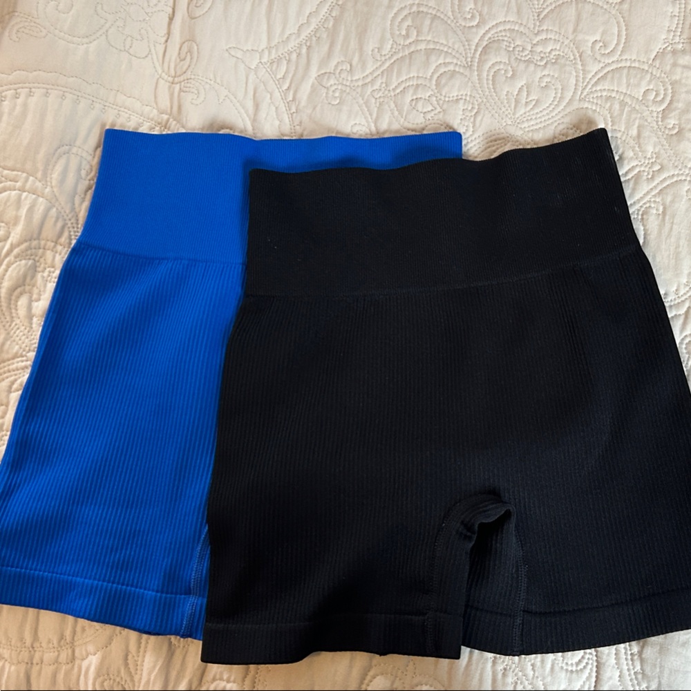 Blue and Black Ribbed Skirts